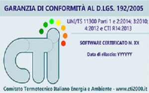 L’Ape deve essere elaborato con un software di calcolo validato dal CTI